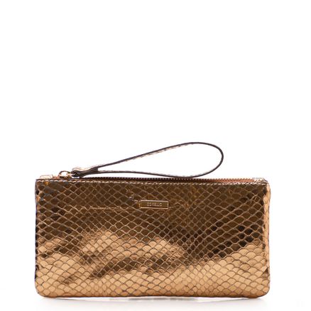 Bolsa Pequena - Metálico Python Bronze