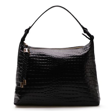 Hobo Elisa - Couro Croco Preto