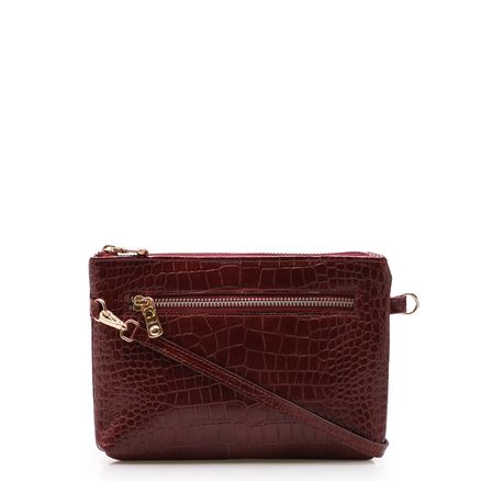 Bolsa Transversal - Croco Merlot