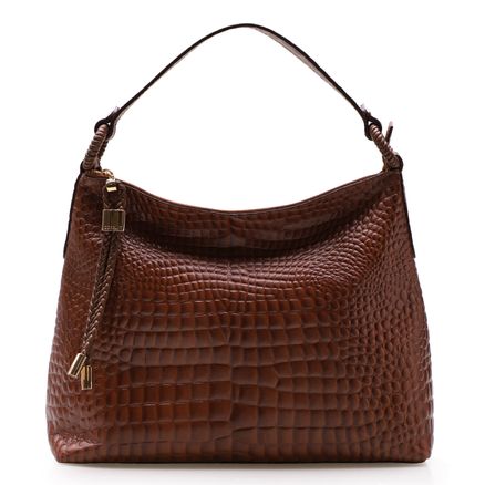 Hobo Elisa - Couro Croco Marrom
