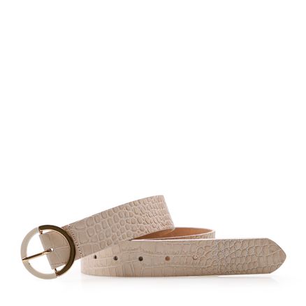 Cinto Feminino Couro - Croco Bege