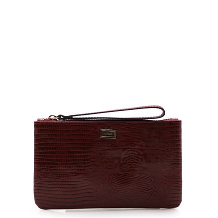 Bolsa Pequena - Couro Lezard Vinho