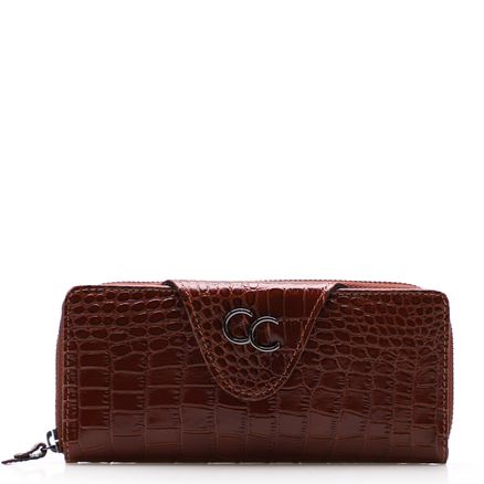 Carteira Feminina - Croco Marrom
