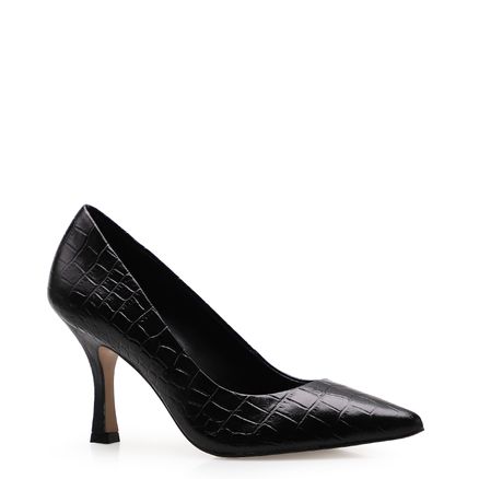 Scarpin Croco - Preto
