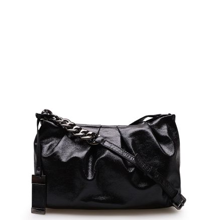 Bolsa Transversal Feminina Couro - Cristal Preto