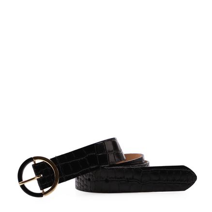 Cinto Feminino Couro - Croco Preto