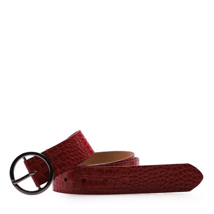 Cinto Feminino Couro - Croco Vermelho