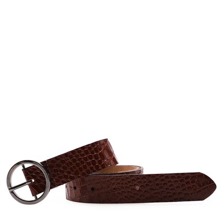 Cinto Feminino Couro - Croco Marrom