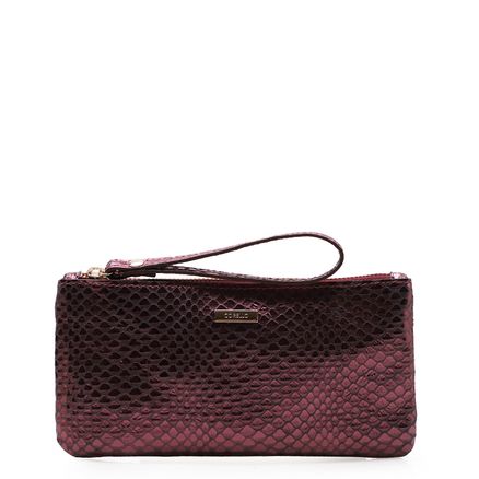 Bolsa Pequena - Metálico Python Vinho