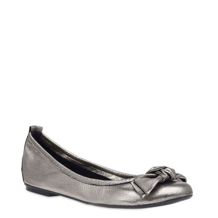 Sapatilha Laço Couro Kid - Old Silver