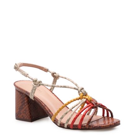 Sandália Multicolor Python - Marrom