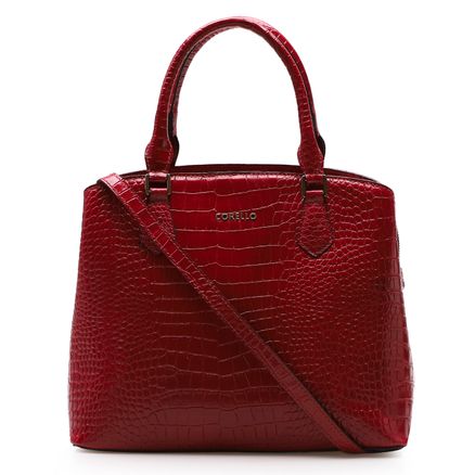 Bolsa Tote Giordana - Croco Vermelho