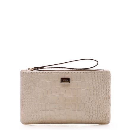 Bolsa Pequena - Croco Bege