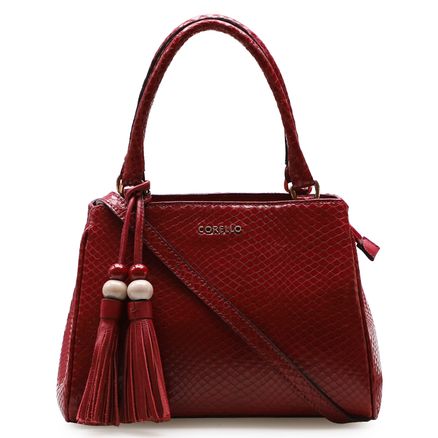 Bolsa Tote - Couro Python Vermelho