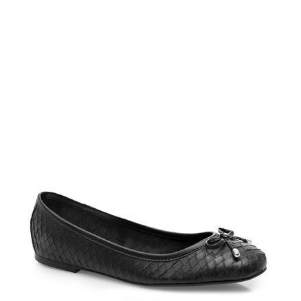 Sapatilha Navalhado Couro Python - Preto