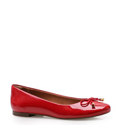 Sapatilha Laço - Verniz Soft Scarlet