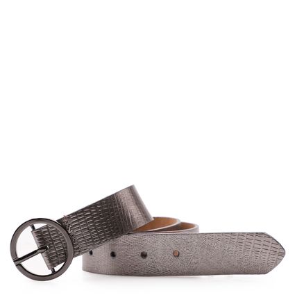 Cinto Feminino Couro - Lezard Cinza