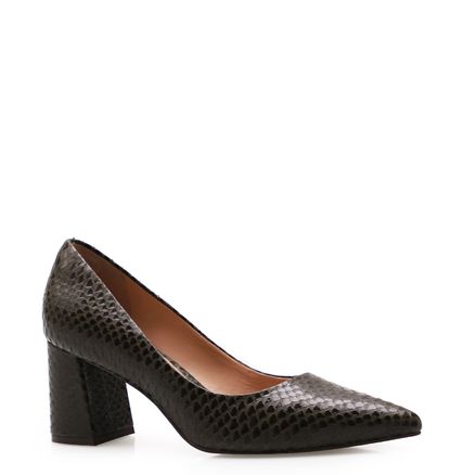 Scarpin Basic Pointed Pump - Couro Python Verde