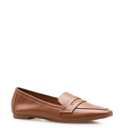Mocassim Feminino - Couro Veneto Caramelo