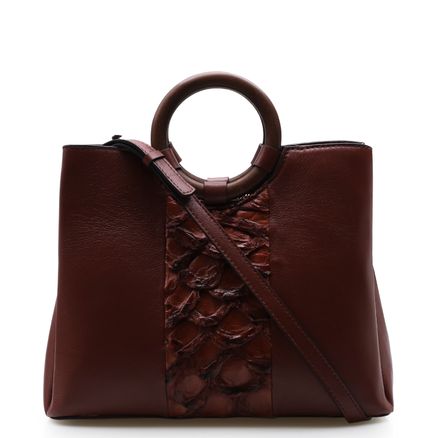 Bolsa Tote Pirarucu - Couro New Floater Marrom