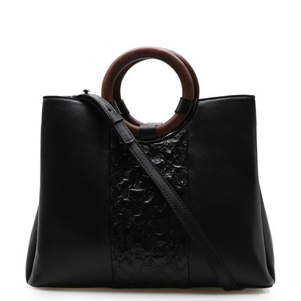 Bolsa Tote Pirarucu - Couro New Floater Preto