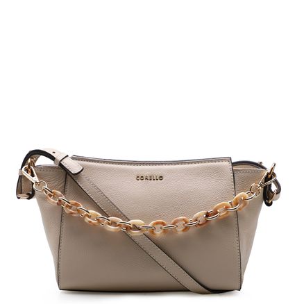 Bolsa Transversal Feminina Helo - Couro Floater Bege
