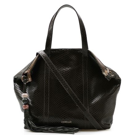 Bolsa Sacola - Couro Python Verde
