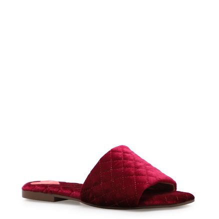 Rasteirinha Matelassê Comfy - Veludo Vermelho