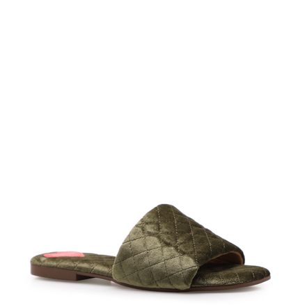 Rasteirinha Matelassê Comfy - Veludo Verde