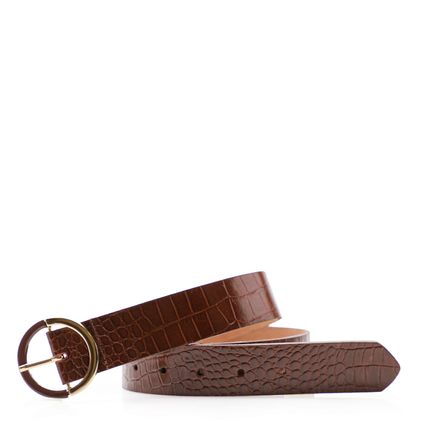 Cinto Feminino Couro - Croco Marrom