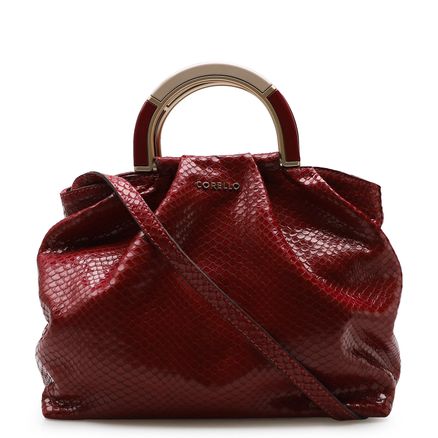 Bolsa De Mão - Couro Python Vermelho