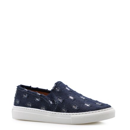 Slip On Feminino - Tecido Jeans Azul