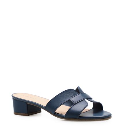 Mule Geometric - Couro Azul