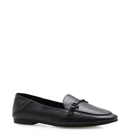 Mocassim Feminino Loafer Bold - Couro Preto
