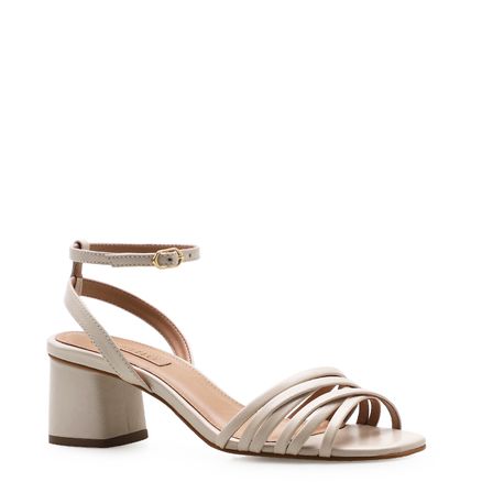 Sandália Feminina Tiras - Couro New Floater Off White