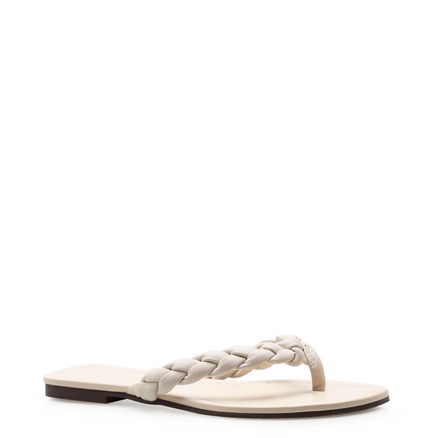 Rasteirinha Trança - Couro Off White