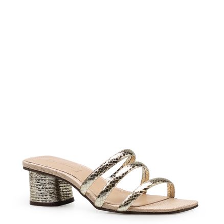 Mule Tiras Gold - Dourado