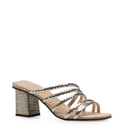 Mule Tiras Gold - Dourado