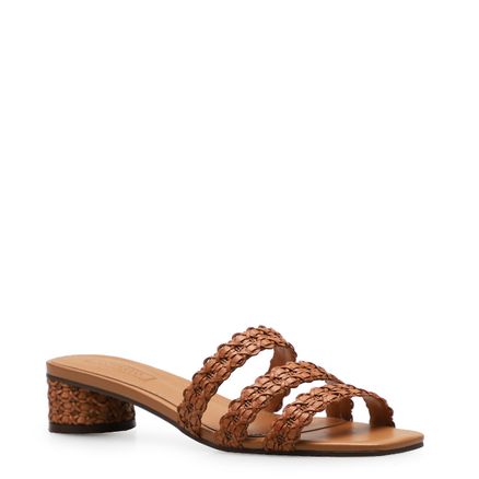 Mule Tiras Renda - Alternativo Marrom