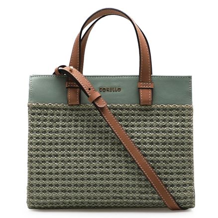 Bolsa Tote Bordado - Couro Verde