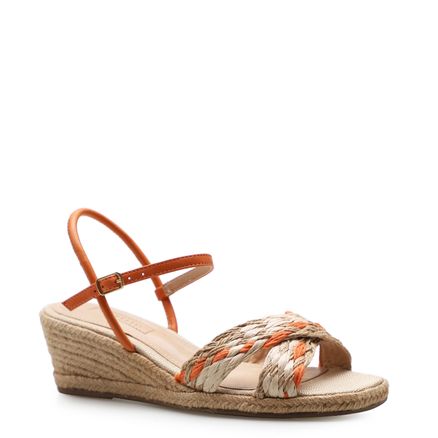 Anabela Rustic - Trança Palha Laranja