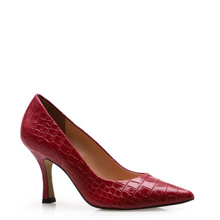 Scarpin Croco - Vermelho
