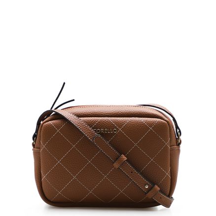 Bolsa Transversal Feminina Pesponto - Alternativo Marrom