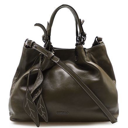 Bolsa Tote Folhas - Couro Verde