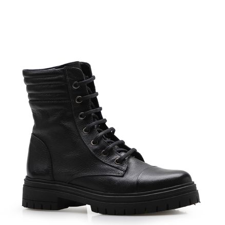 Bota Coturno - Couro Preto