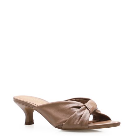 Mule Bico Fino - Couro Bege