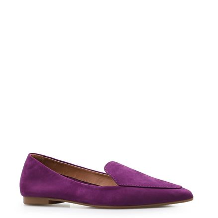 Sapatilha Slipper - Couro Nobuck Roxo