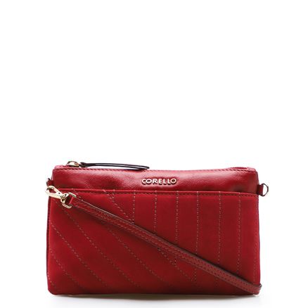 Bolsa Transversal Feminina - Couro Nobuck Vermelho