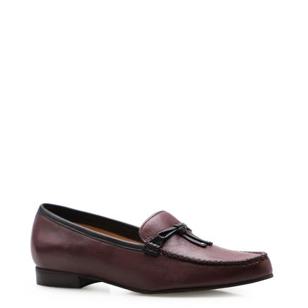 Mocassim Feminino Lacci - Couro Pelica Vinho