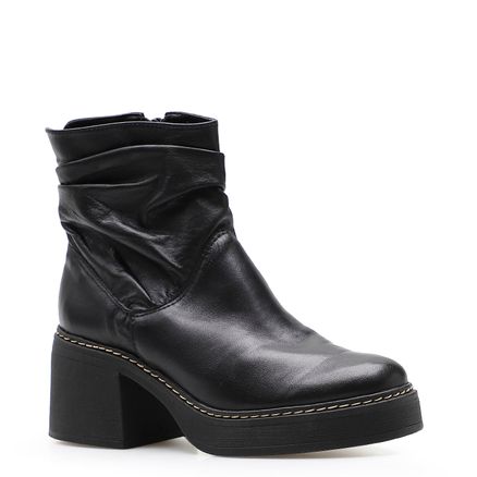 Bota Draped - Couro Preto